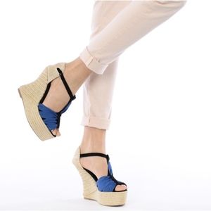 Castaner Gardenia Buckle Espadrille Wedge Size 8